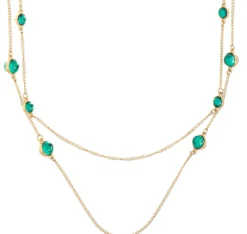Bijou Brigitte Layering-Ketten|Ketten Gold>Layering Kette - Green Marble gold, grün