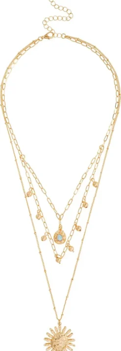 Bijou Brigitte Layering-Ketten|Boho-Schmuck>Layering Kette - Hammered Sun gold