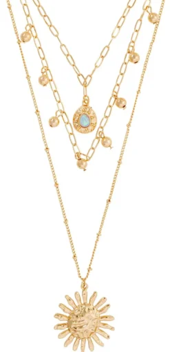 Bijou Brigitte Layering-Ketten|Boho-Schmuck>Layering Kette - Hammered Sun gold