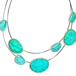 Bijou Brigitte Layering-Ketten|Statement-Ketten>Layering Kette - Hammered Turquoise türkis