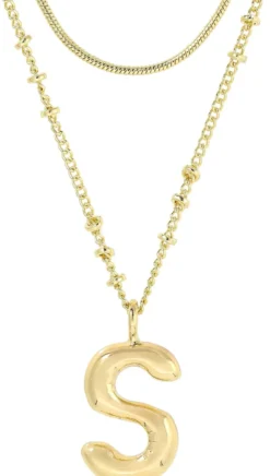 Bijou Brigitte Layering-Ketten|Ketten Gold>Layering Kette - Initial S gold