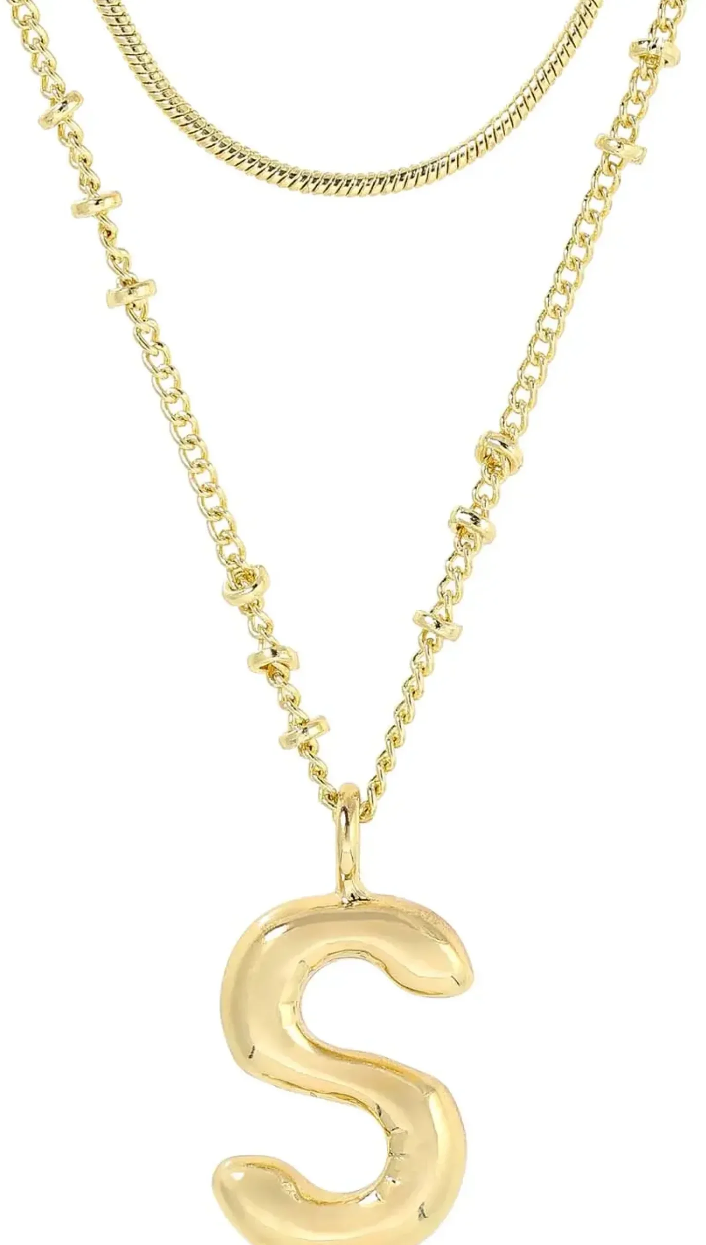 Bijou Brigitte Layering-Ketten|Ketten Gold>Layering Kette - Initial S gold