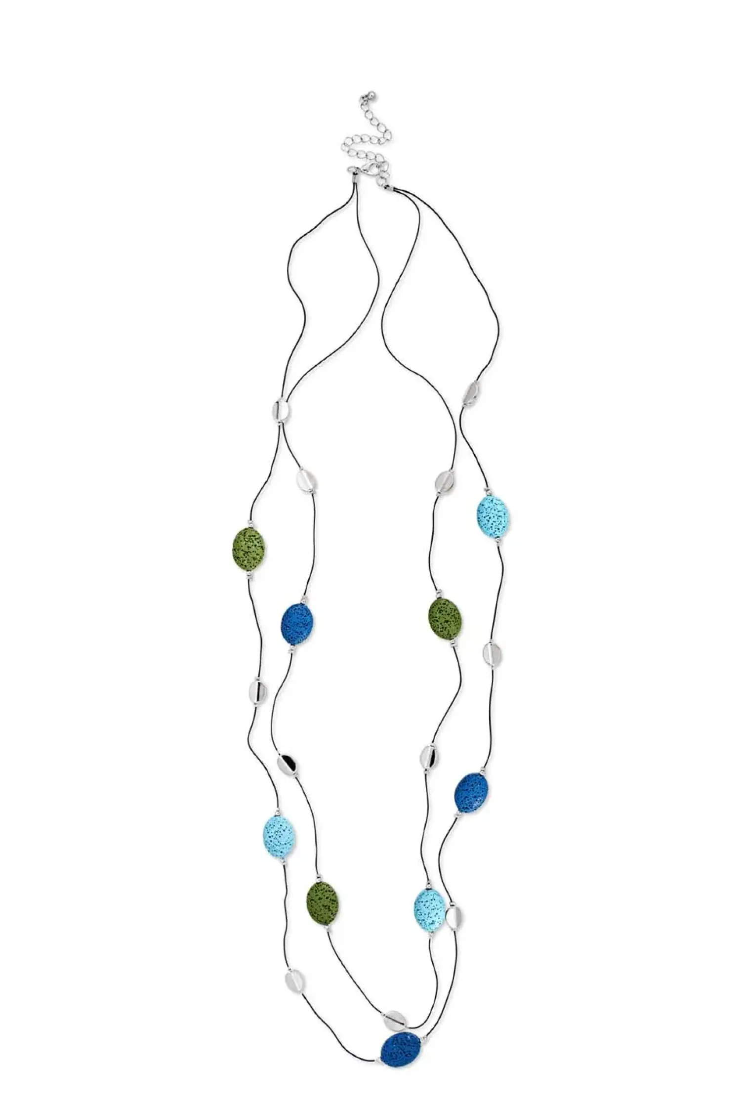 Bijou Brigitte Layering-Ketten>Layering Kette - Lava Ovals schwarz, blau