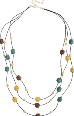 Bijou Brigitte Layering-Ketten|Statement-Ketten>Layering Kette - Lava Stone mehrfarbig