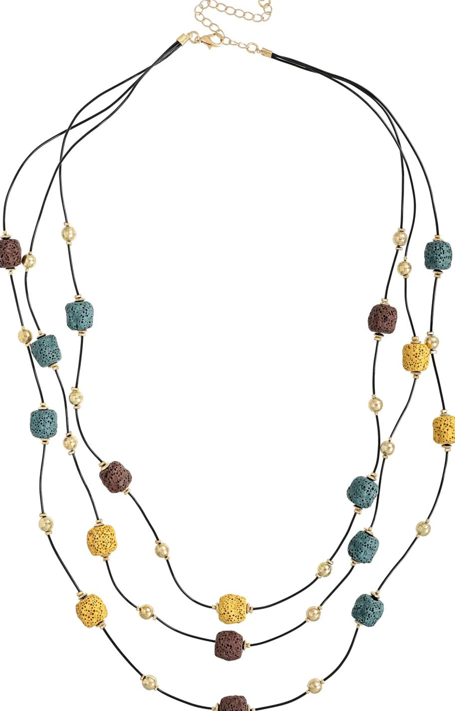 Bijou Brigitte Layering-Ketten|Statement-Ketten>Layering Kette - Lava Stone mehrfarbig