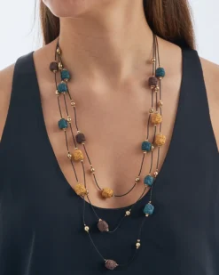 Bijou Brigitte Layering-Ketten|Statement-Ketten>Layering Kette - Lava Stone mehrfarbig