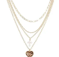 Bijou Brigitte Layering-Ketten|Ketten Gold>Layering Kette - Leo Heart braun, gold