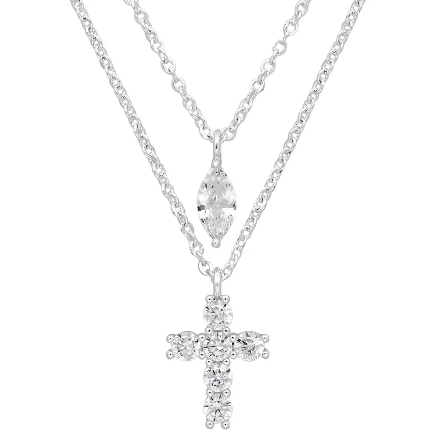 Bijou Brigitte Layering-Ketten>Layering Kette - Luminous Cross silber