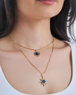 Bijou Brigitte Layering-Ketten|Ketten Gold>Layering Kette - Midnight Charms gold, blau