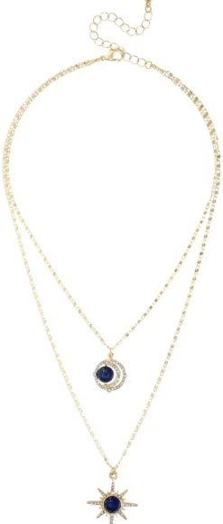 Bijou Brigitte Layering-Ketten|Ketten Gold>Layering Kette - Midnight Charms gold, blau
