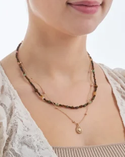 Bijou Brigitte Layering-Ketten>Layering Kette - Nature Jade braun