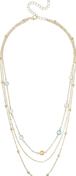 Bijou Brigitte Layering-Ketten|Ketten Gold>Layering Kette - Nature Stone gold, mehrfarbig