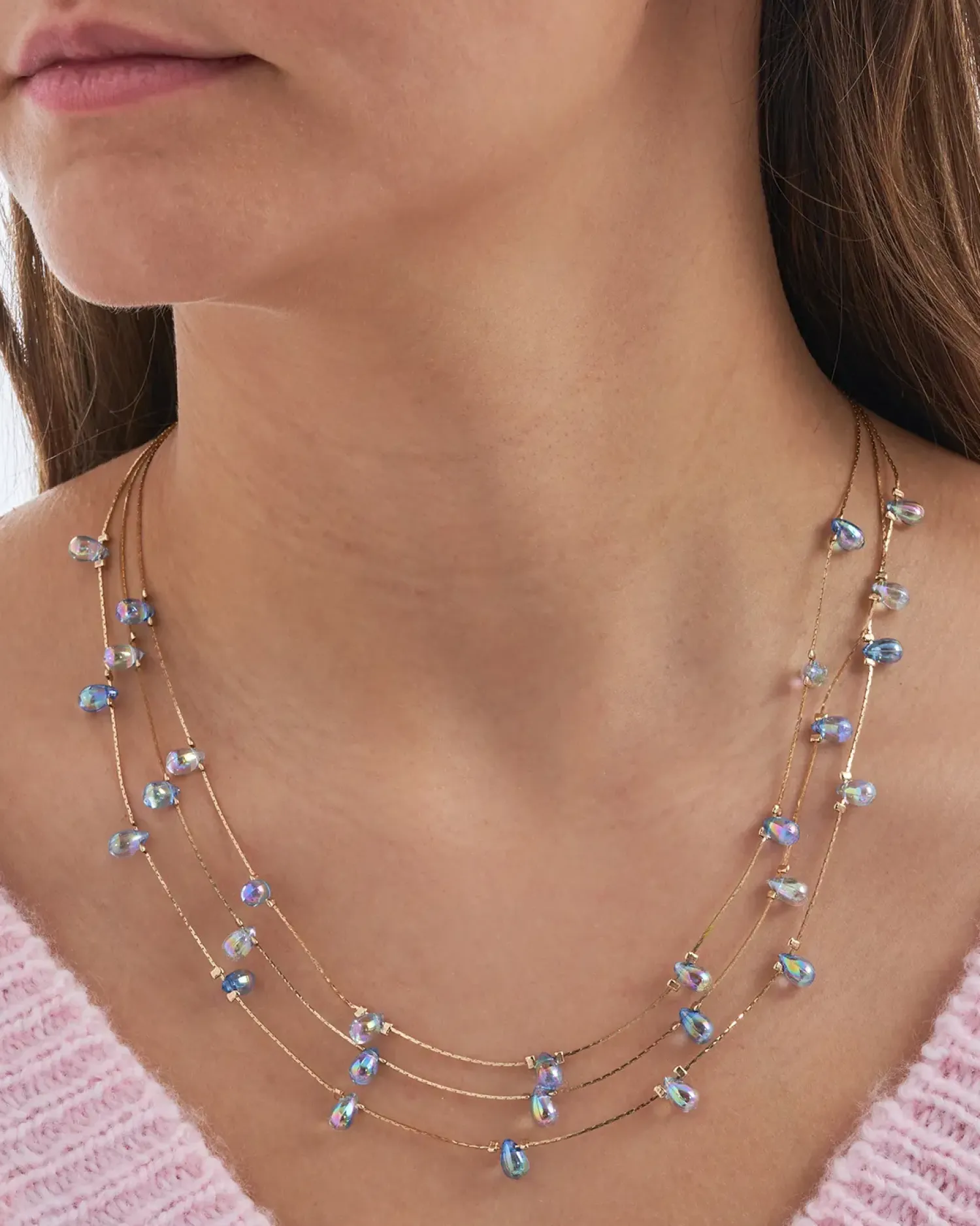 Bijou Brigitte Layering-Ketten|Ketten Gold>Layering Kette - Ocean Beads gold, blau