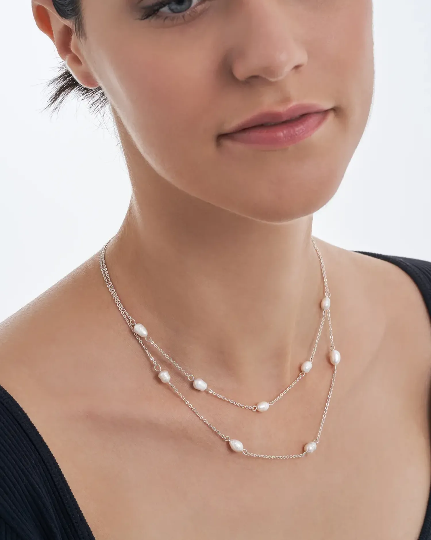 Bijou Brigitte Layering-Ketten|Perlenschmuck>Layering Kette - Ocean Pearls weiß, silber