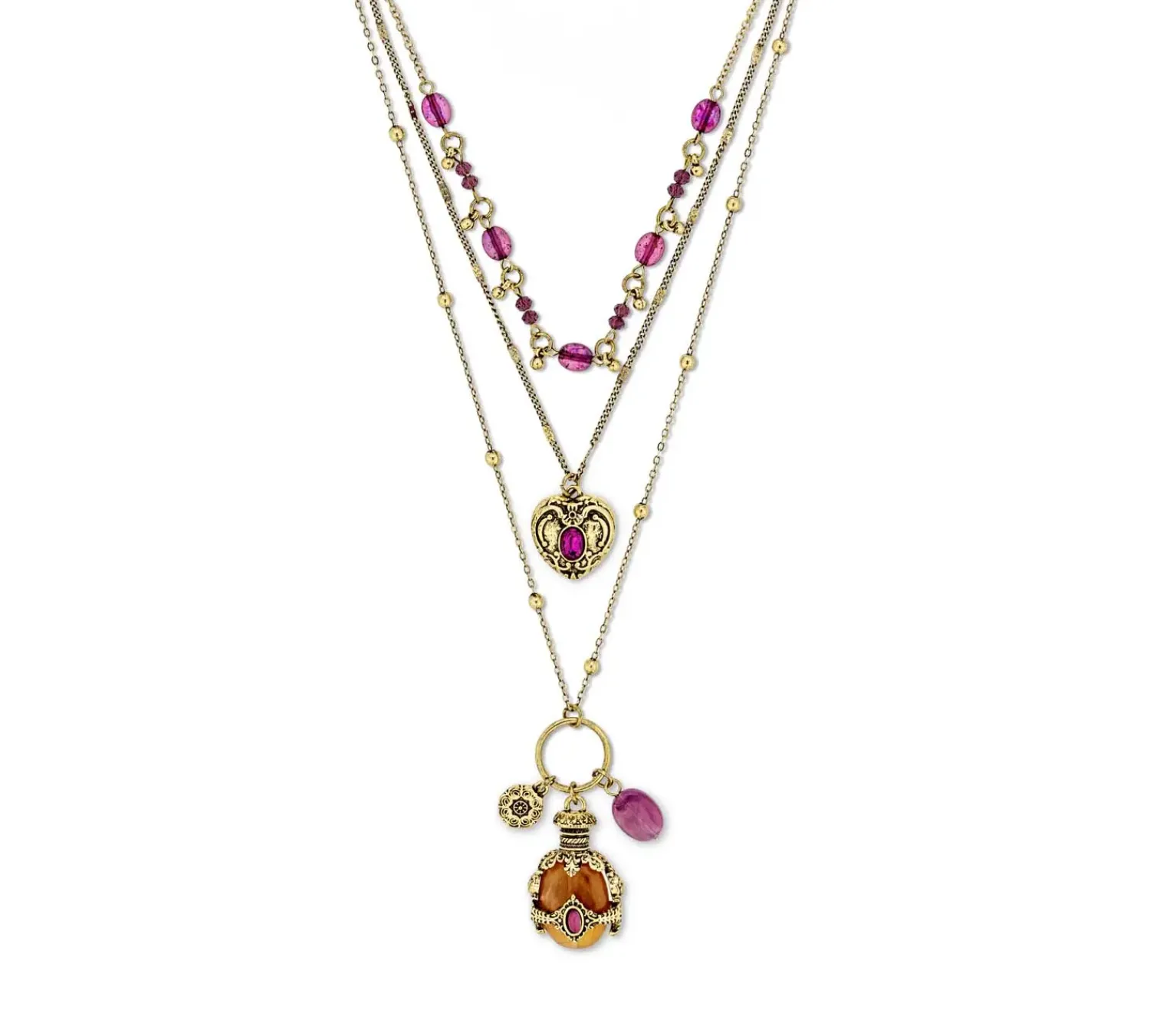 Bijou Brigitte Layering-Ketten|Boho-Schmuck>Layering Kette - Purple Boho gold, lila