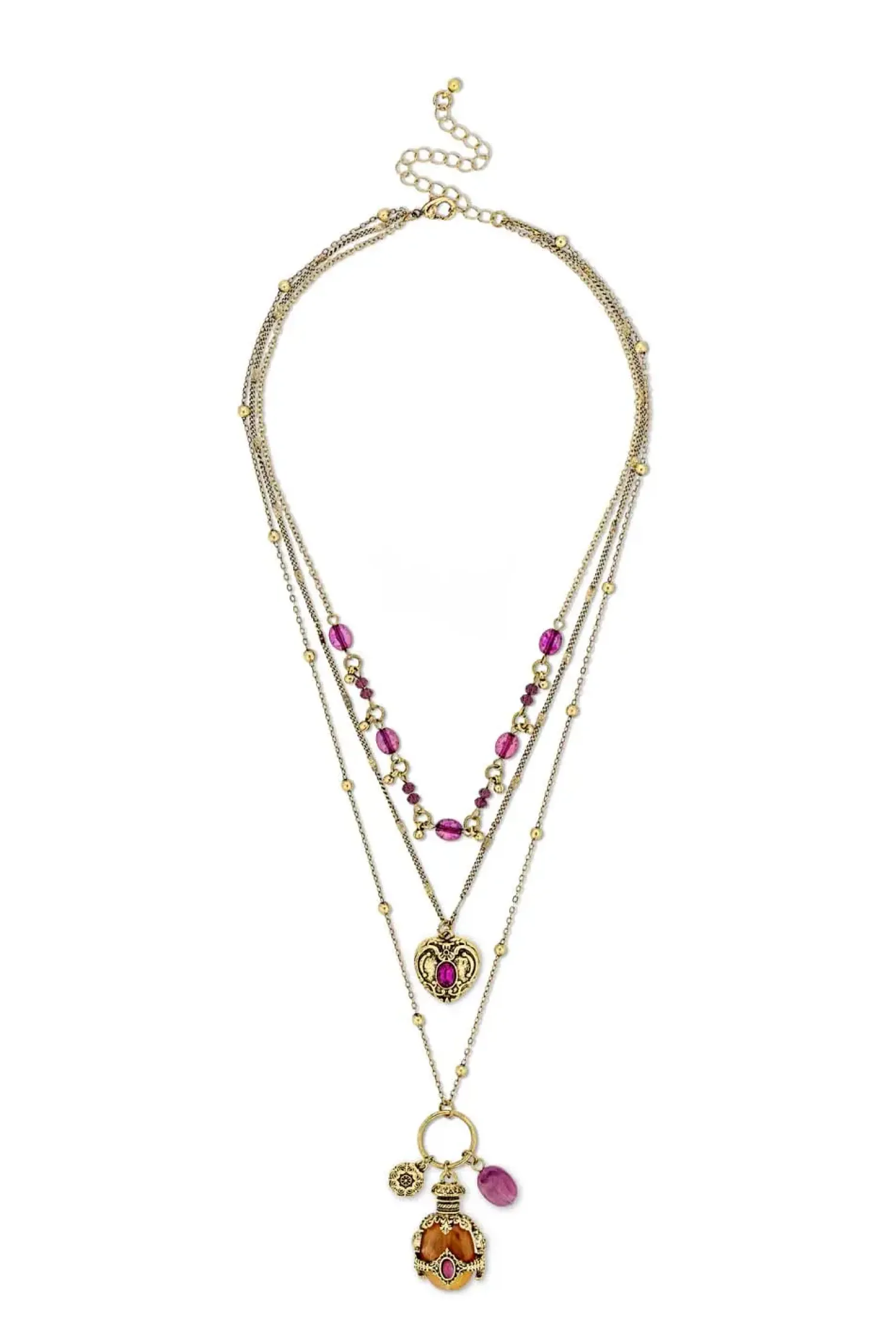Bijou Brigitte Layering-Ketten|Boho-Schmuck>Layering Kette - Purple Boho gold, lila