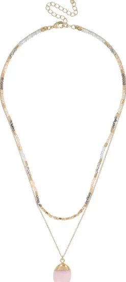 Bijou Brigitte Layering-Ketten|Ketten Gold>Layering Kette - Purple Gemstone rosa, gold