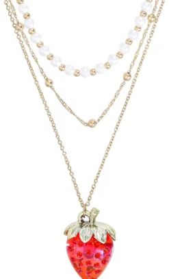 Bijou Brigitte Layering-Ketten|Ketten Gold>Layering Kette - Shiny Strawberry gold, rot