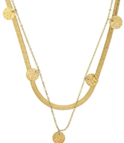 Bijou Brigitte Edelstahlschmuck In Gold|Layering-Ketten>Layering Kette - Steel Plates gold