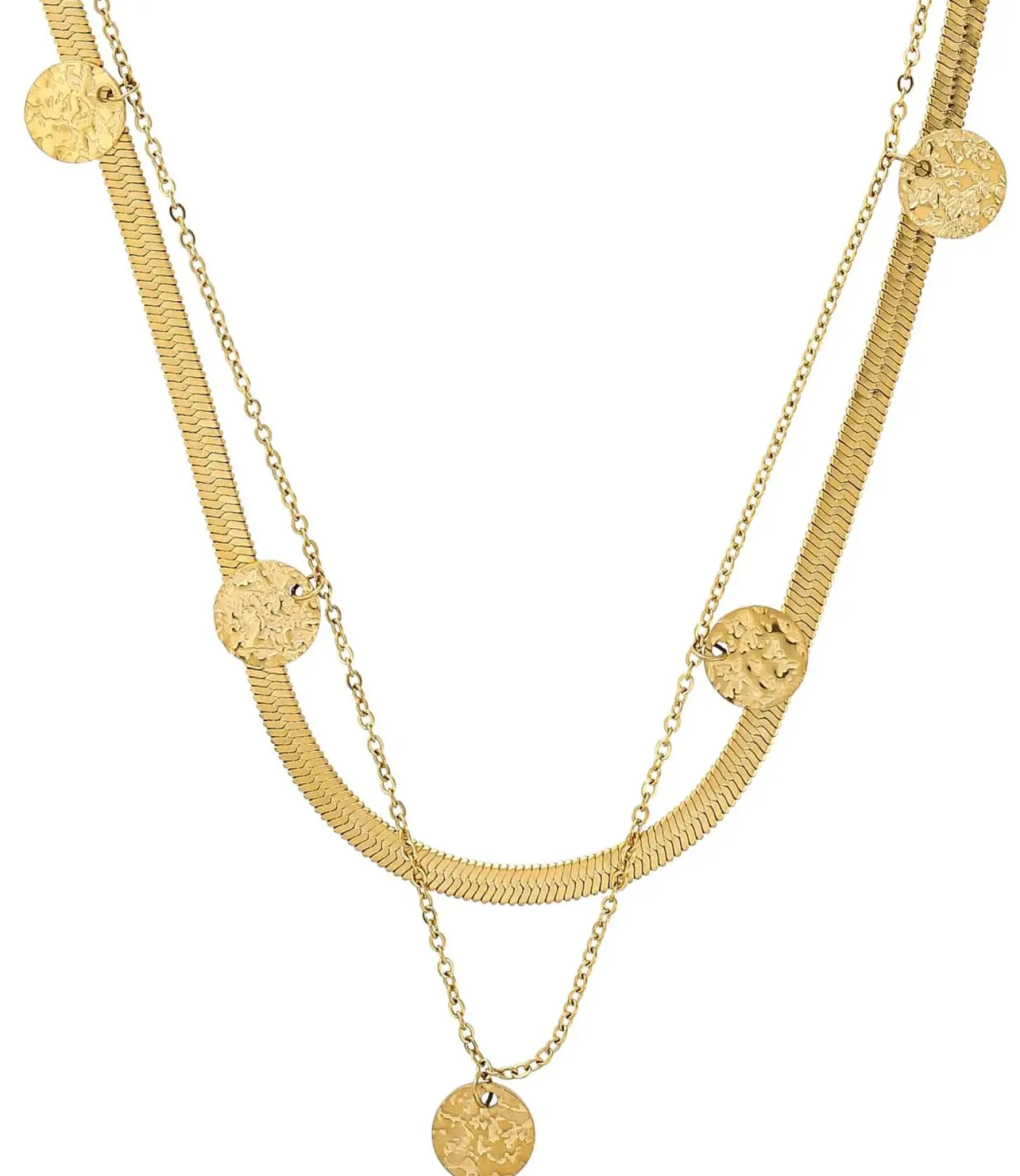 Bijou Brigitte Edelstahlschmuck In Gold|Layering-Ketten>Layering Kette - Steel Plates gold