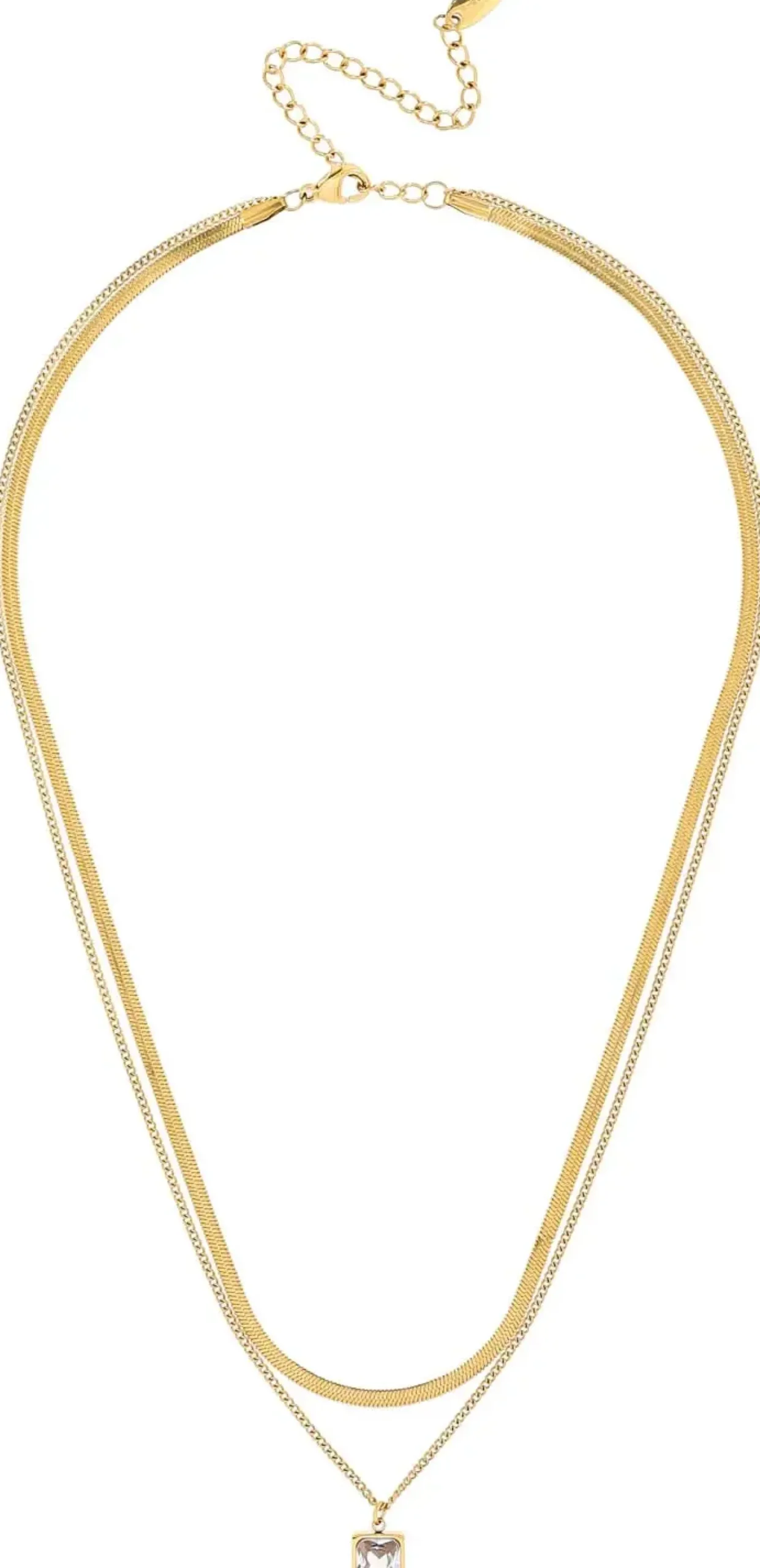 Bijou Brigitte Edelstahlschmuck In Gold|Layering-Ketten>Layering Kette - Steel Rectangle gold