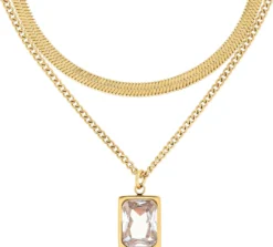 Bijou Brigitte Edelstahlschmuck In Gold|Layering-Ketten>Layering Kette - Steel Rectangle gold