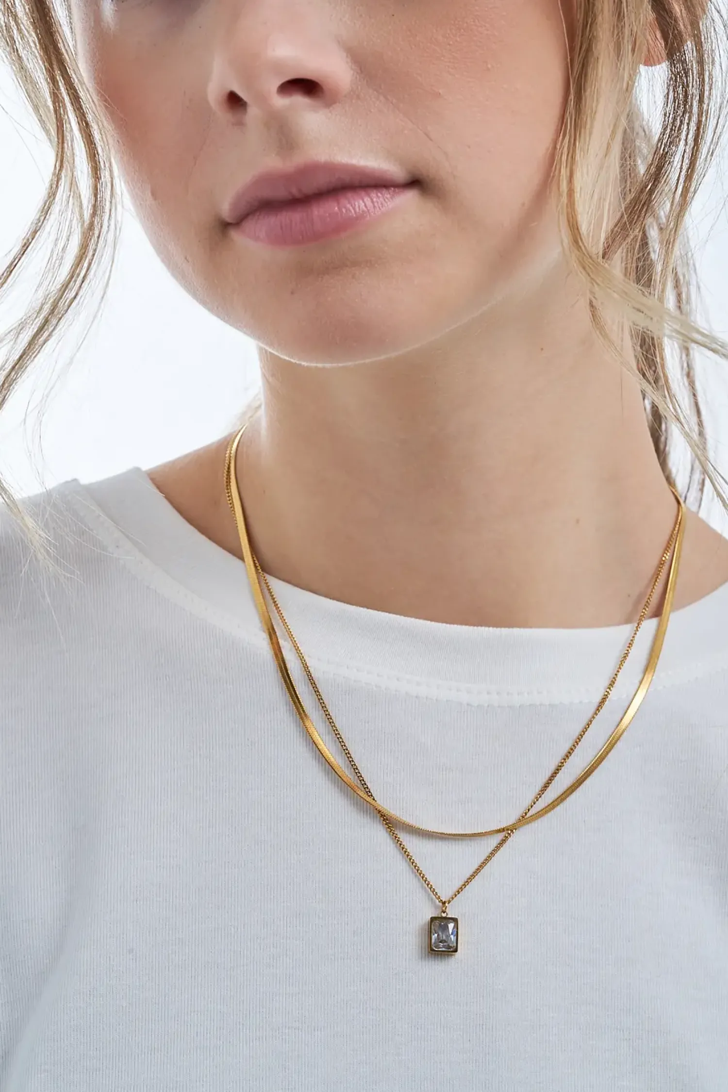 Bijou Brigitte Edelstahlschmuck In Gold|Layering-Ketten>Layering Kette - Steel Rectangle gold