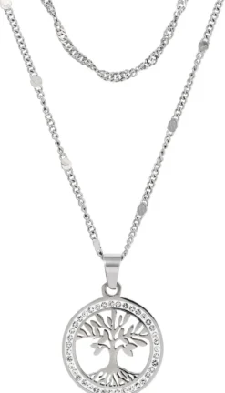 Bijou Brigitte Layering-Ketten|Edelstahlketten>Layering Kette - Steel Tree silber