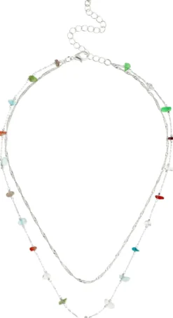 Bijou Brigitte Layering-Ketten|Boho-Schmuck>Layering Kette - Summer Aventurine mehrfarbig, silber