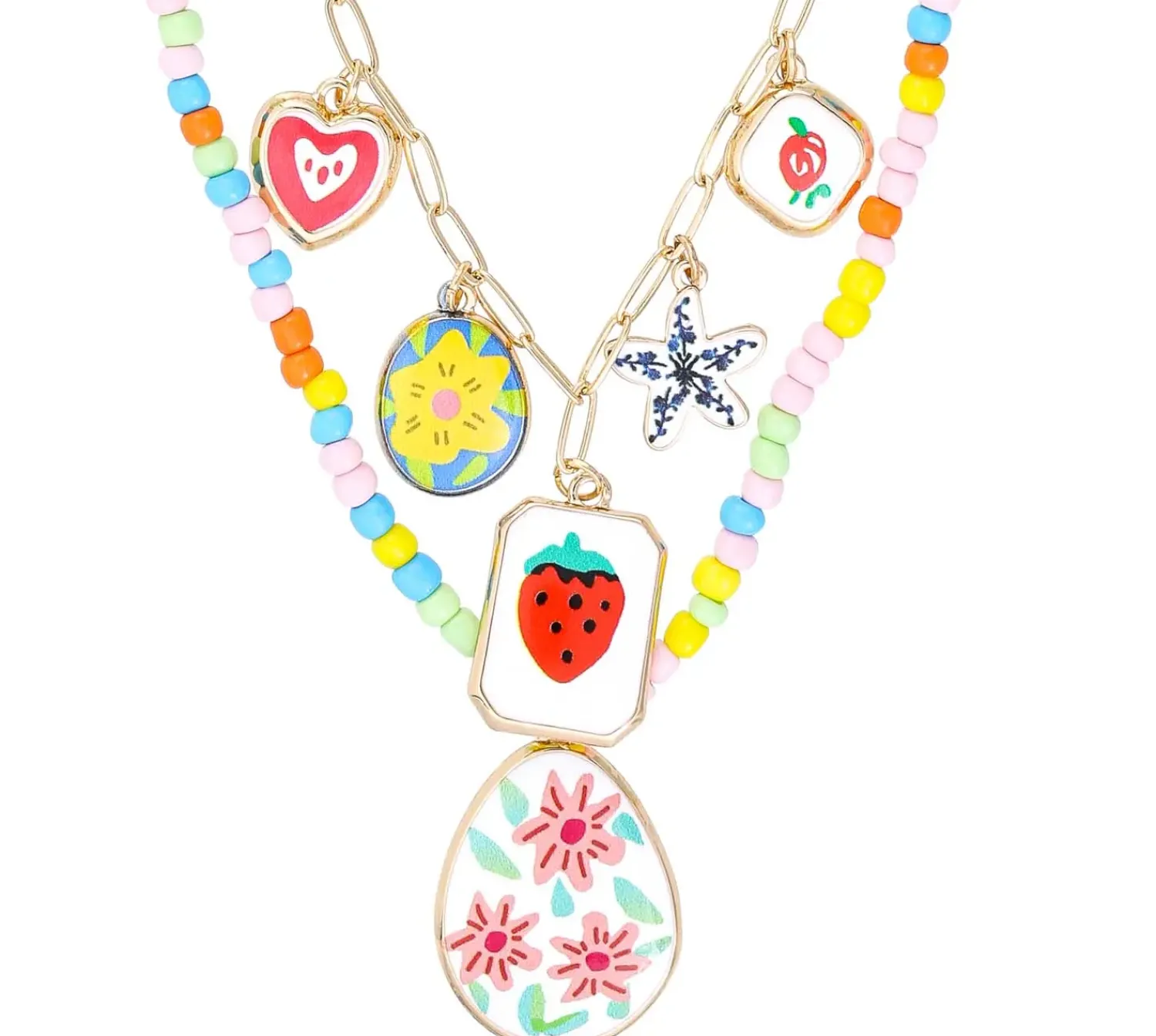 Bijou Brigitte Statement-Ketten|Layering-Ketten>Layering Kette - Summer Charms gold, mehrfarbig