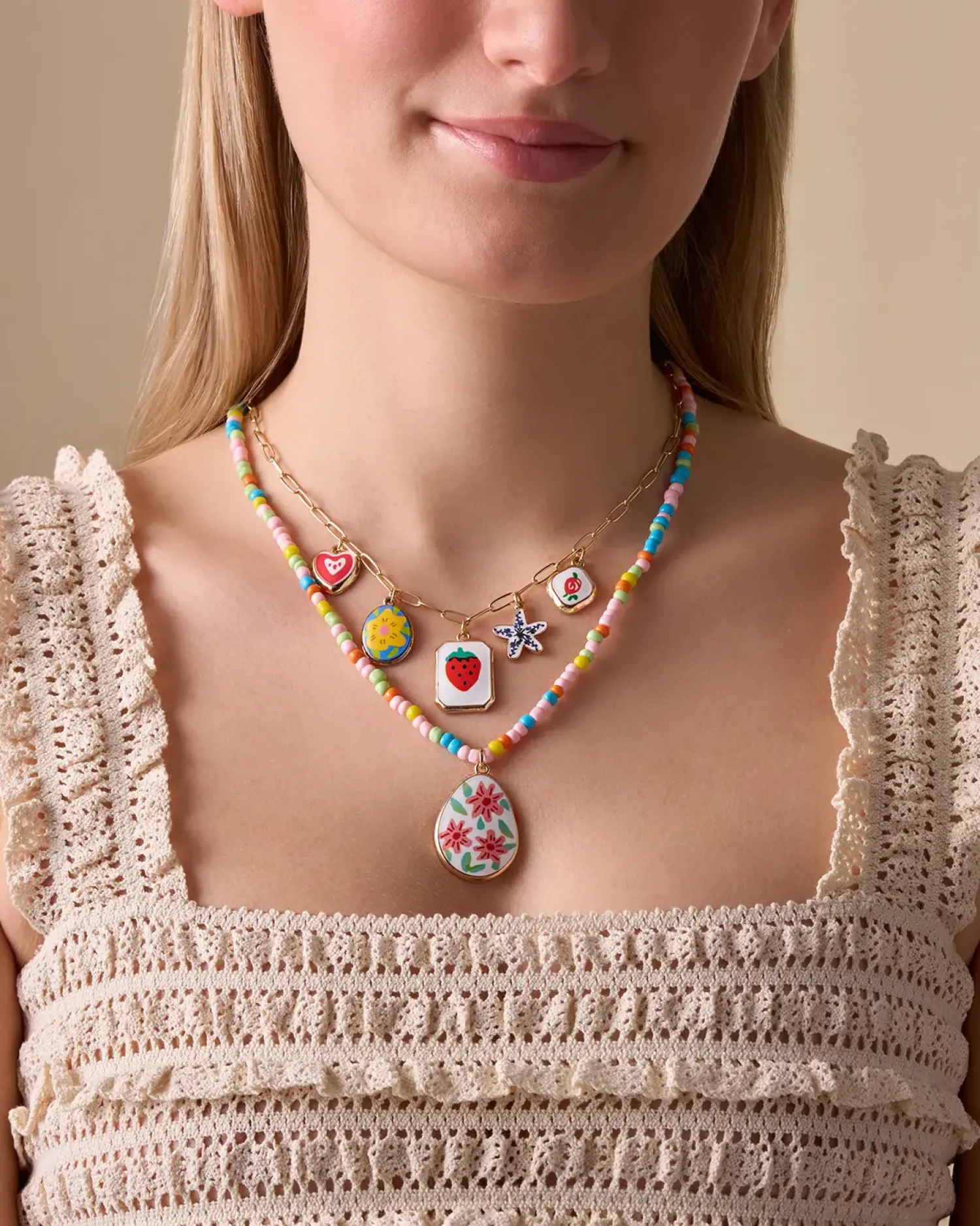 Bijou Brigitte Statement-Ketten|Layering-Ketten>Layering Kette - Summer Charms gold, mehrfarbig