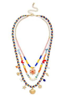 Bijou Brigitte Layering-Ketten|Muschelschmuck>Layering Kette - Summer Colors mehrfarbig