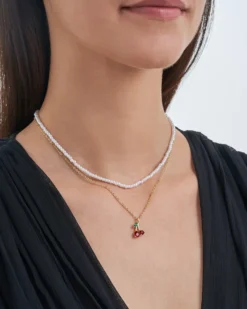 Bijou Brigitte Layering-Ketten|Perlenschmuck>Layering Kette - Sweet Cherry gold, weiß
