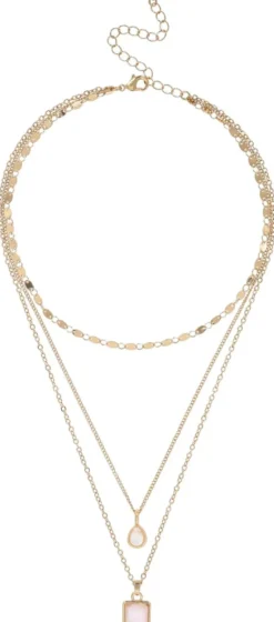 Bijou Brigitte Layering-Ketten|Ketten Gold>Layering Kette - White Pendants gold