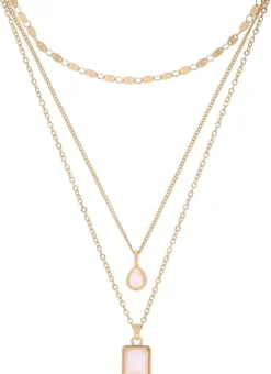 Bijou Brigitte Layering-Ketten|Ketten Gold>Layering Kette - White Pendants gold