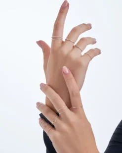 Bijou Brigitte Ring-Sets|Ringe Mit Steinen>Mid-Rings - Shining Round silber