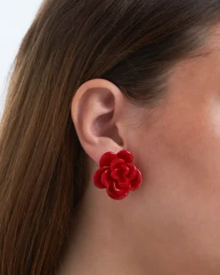 Bijou Brigitte Clips|Blumenschmuck>Ohrclips - Cherry Flower rot