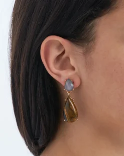 Bijou Brigitte Clips>Ohrclips - Gem Teardrops braun