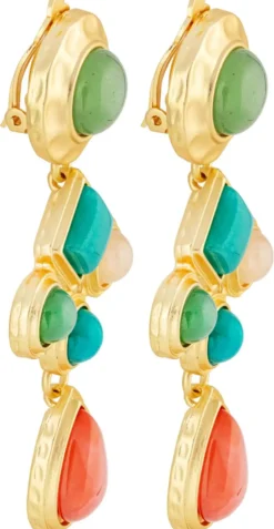 Bijou Brigitte Ohrringe Gold|Clips>Ohrclips - Geometric Vintage gold, mehrfarbig