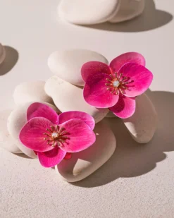 Bijou Brigitte Clips|Blumenschmuck>Ohrclips - Glitter Bloom pink