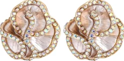 Bijou Brigitte Clips|Blumenschmuck>Ohrclips - Grey Shimmer rosa, grau