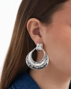 Bijou Brigitte Clips>Ohrclips - Hammered Wonder silber