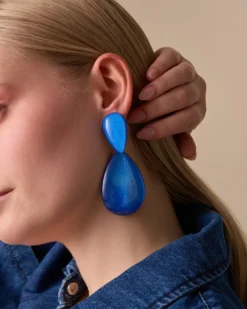 Bijou Brigitte Clips>Ohrclips - Ocean Crackle blau