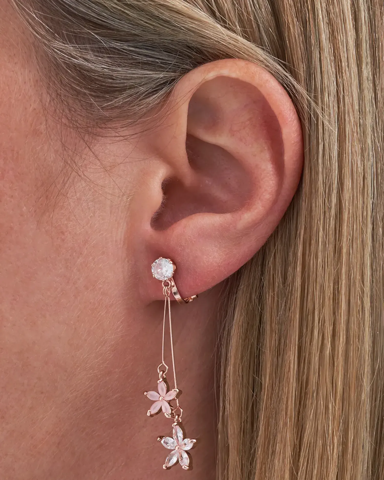 Bijou Brigitte Clips|Blumenschmuck>Ohrclips - Rose Blossom roségold