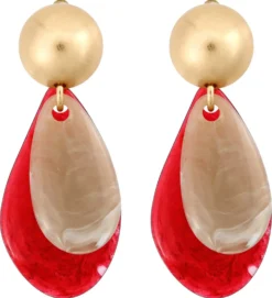 Bijou Brigitte Ohrringe Gold|Clips>Ohrclips - Scarlet Stack gold, rot