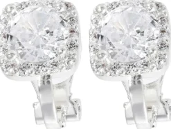 Bijou Brigitte Basics|Clips>Ohrclips - Sparkling Squares silber