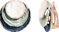 Bijou Brigitte Clips>Ohrclips - Vintage Circle grün