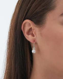 Bijou Brigitte Perlenschmuck|Brautohrringe>Ohrhänger - Bell Flower weiß, silber
