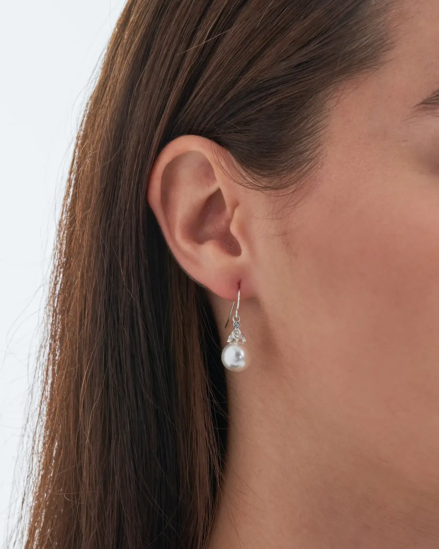 Bijou Brigitte Perlenschmuck|Brautohrringe>Ohrhänger - Bell Flower weiß, silber