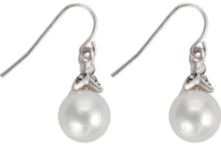 Bijou Brigitte Perlenschmuck|Brautohrringe>Ohrhänger - Bell Flower weiß, silber